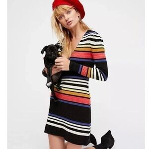 Free people, Gidget, multicolored, striped V-neck dress